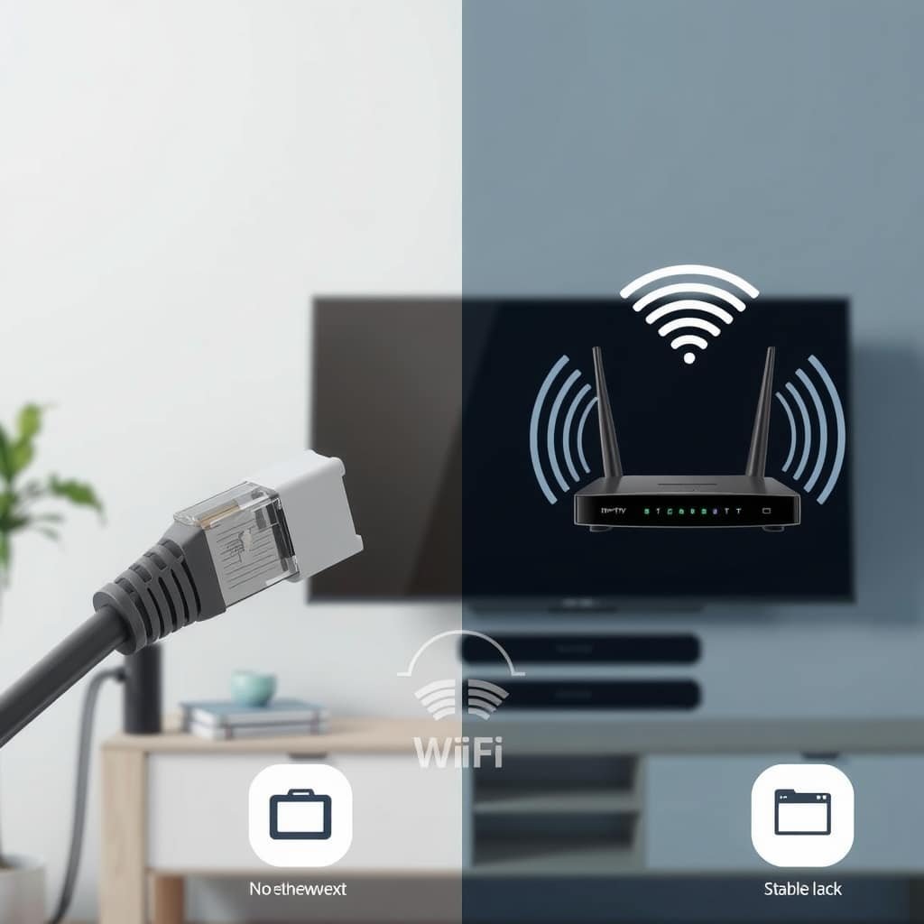 كابل ايثرنت ام واي فاي لتشغيل iptv مقارنة بين كابل الإيثرنت والواي فاي في ثبات بث IPTV